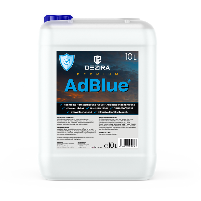 DEZIRA AdBlue® im 10-Liter Kanister - (33 x 1 Palette / LKW-Ladung)
